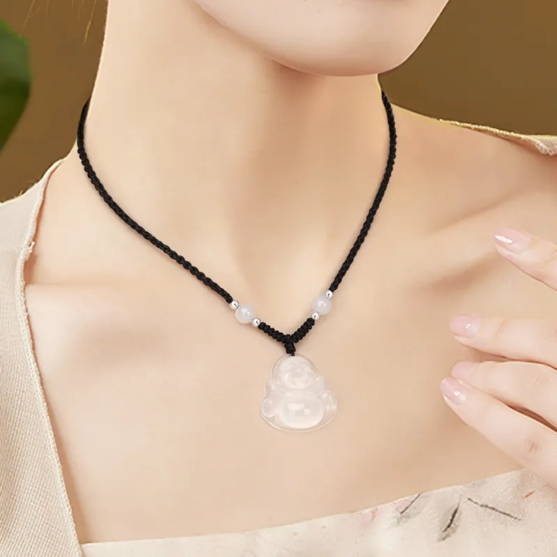 Central Fashion Chalcedony Jade Necklaces Women's-4