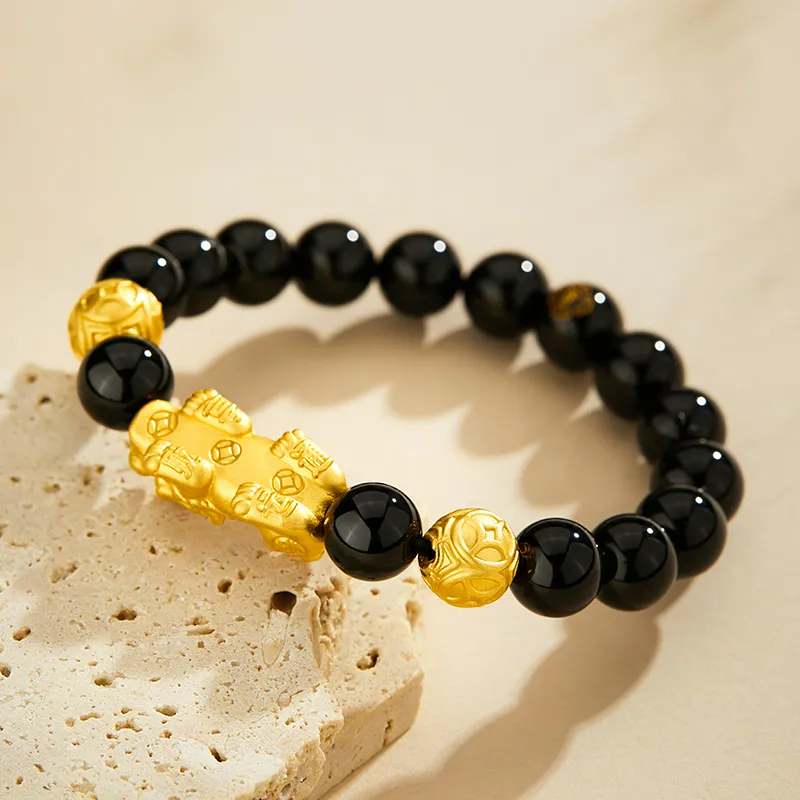 Central Fashion Obsidian Jade Bracelets Unisex-2