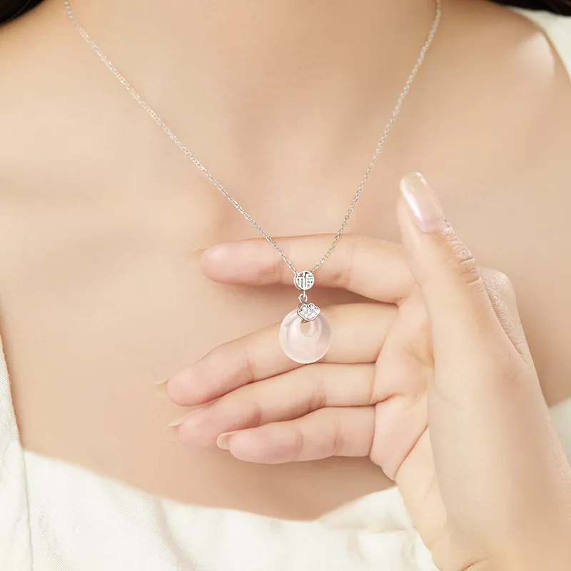 Central Fashion Chalcedony Necklaces Women's-3