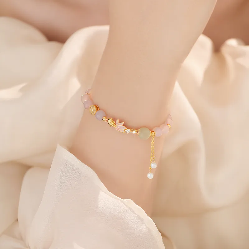Central Fashion Hetian Jade Bracelets Green Jade Women's-3