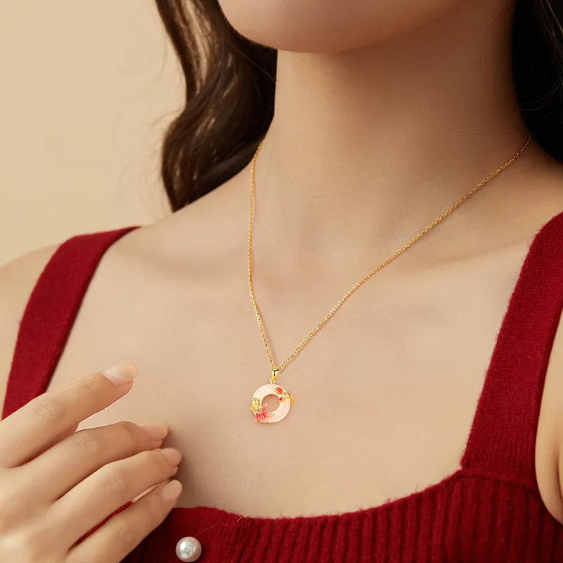 Central Fashion Natural Chalcedony Necklaces Women's-4