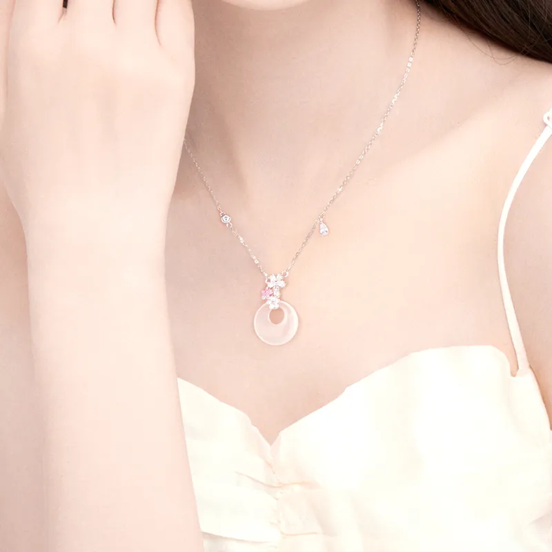 Central Fashion Chalcedony Jade Necklaces Women's-4