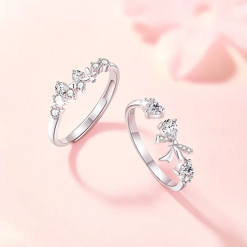 Central Fashion 925 Sterling Silver Rings Women's-2