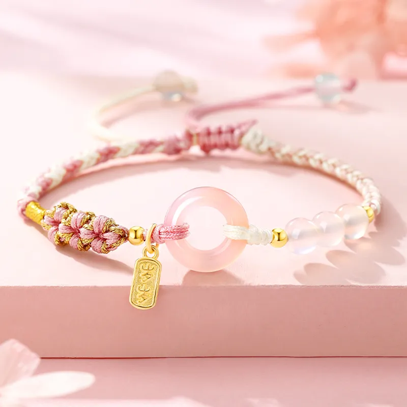 Central Fashion Natural Chalcedony Jade Bracelets Unisex-7