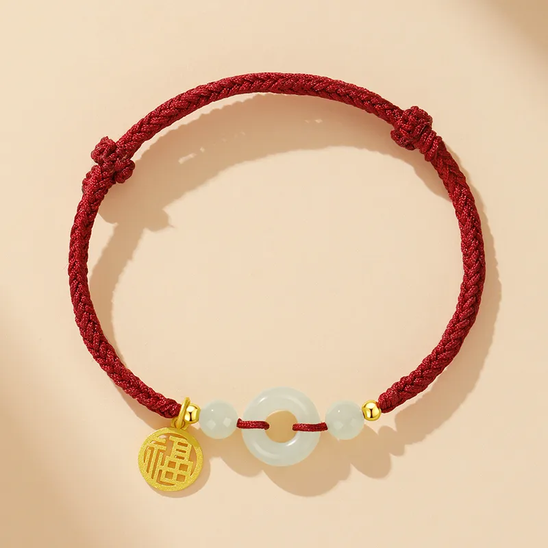 Central Fashion Hetian Jade Bracelets Green Jade Unisex-1