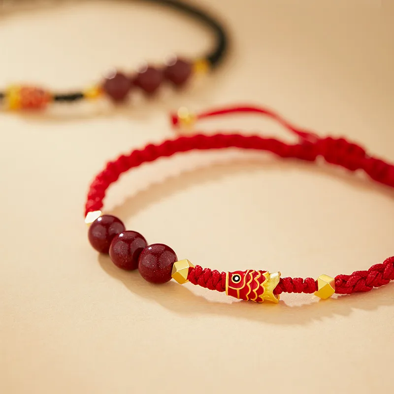 Central Fashion Reconstructed Cinnabar Bracelets Unisex-2