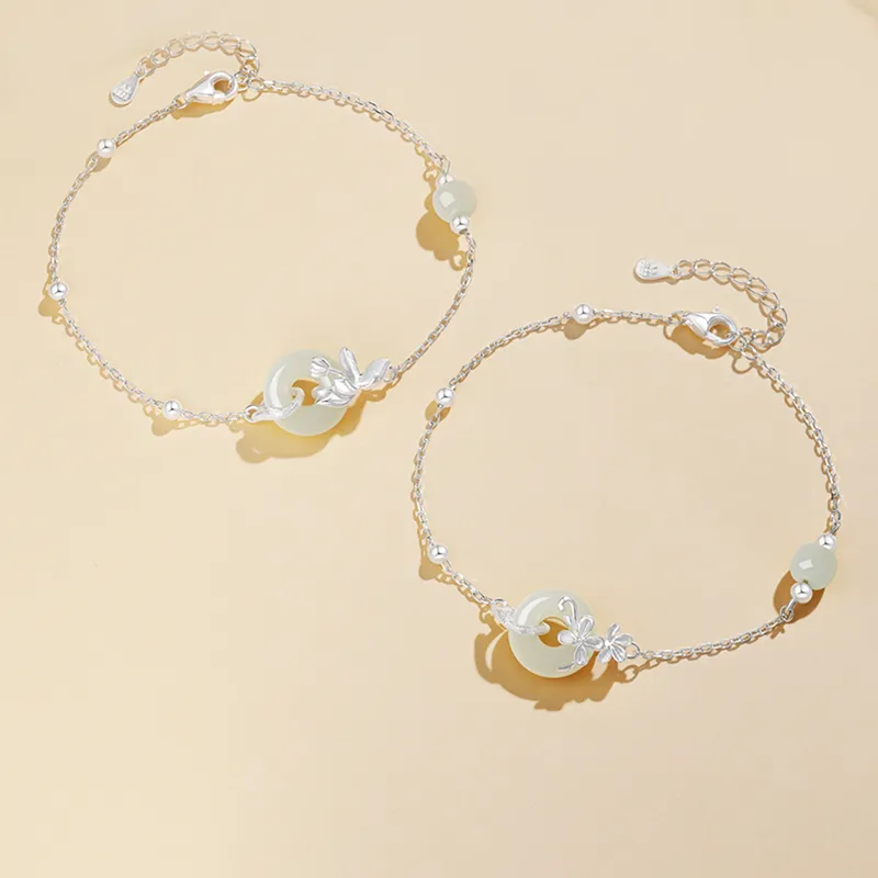 Central Fashion Hetian Jade Bracelets Green Jade Women's-11