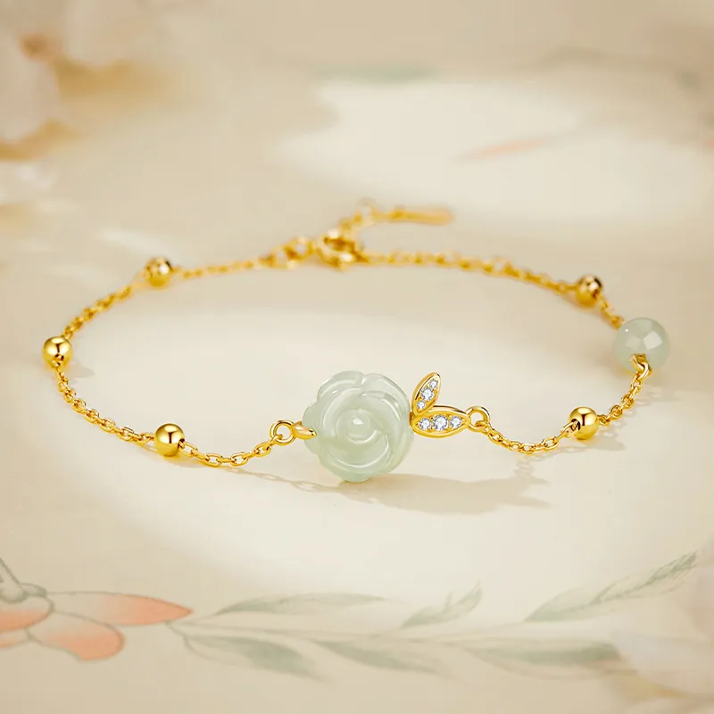 Central Fashion Hetian Jade Bracelets Green Jade Women's-2