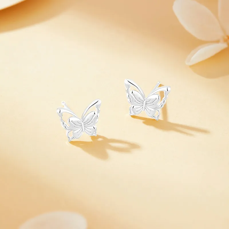 Central Fashion 925 Sterling Silver Stud Earrings Women's Gold-10