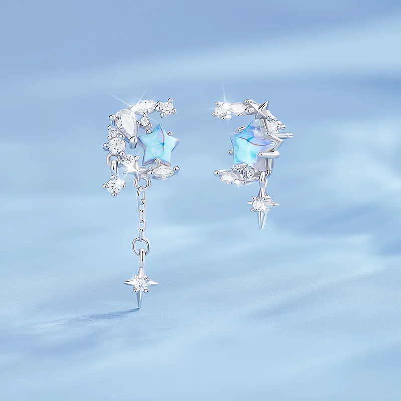 Central Fashion Silver 925 Stud Earrings Women's-7