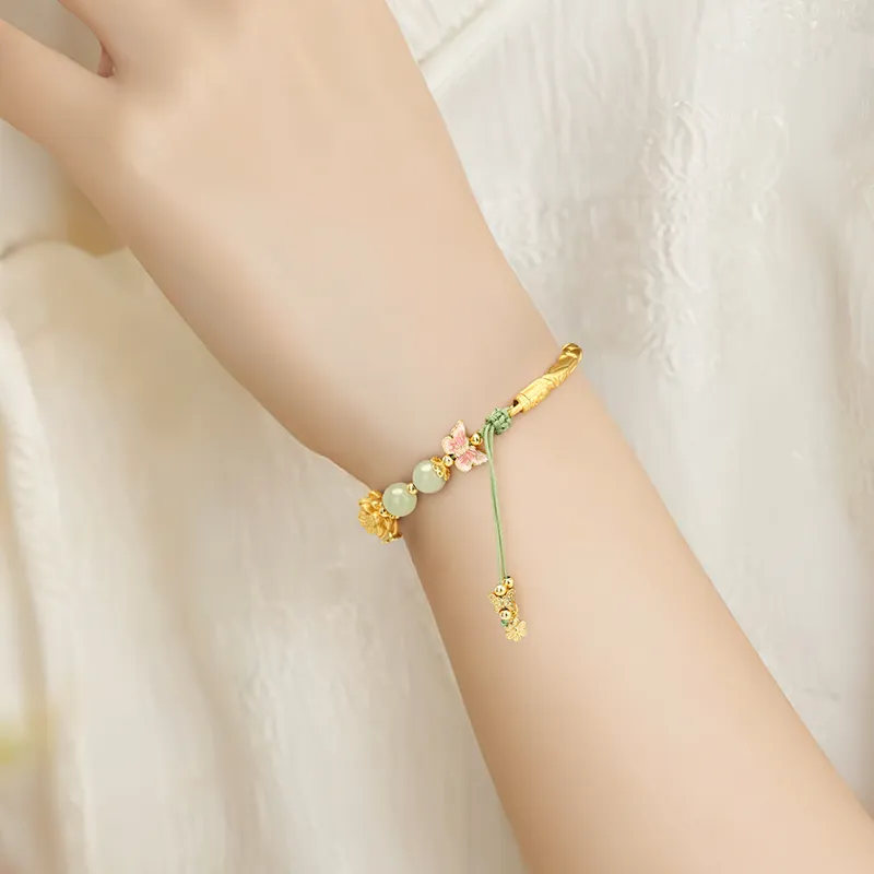 Central Fashion Bracelets Pale Greenish White Jade Women's-3