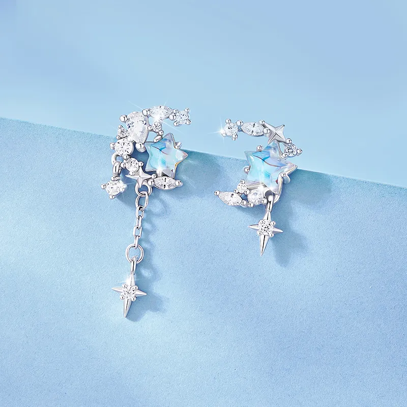Central Fashion Silver 925 Stud Earrings Women's-6