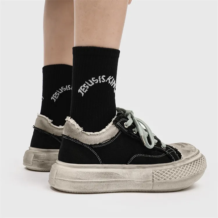 Lady's House Breathable Low-Top Canvas Shoes Men's Black-8