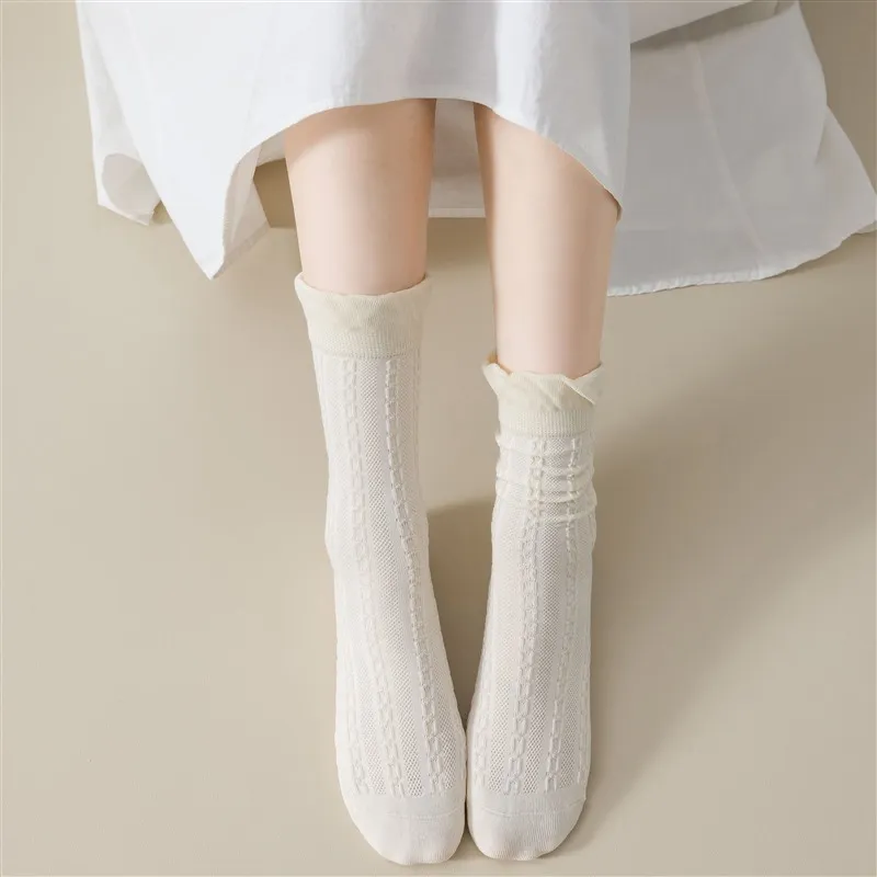 MIIOW Mid Calf Socks Women's Combo Set-9