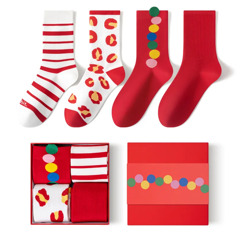MIIOW Mid Calf Socks Women's Box 4 Pack-7