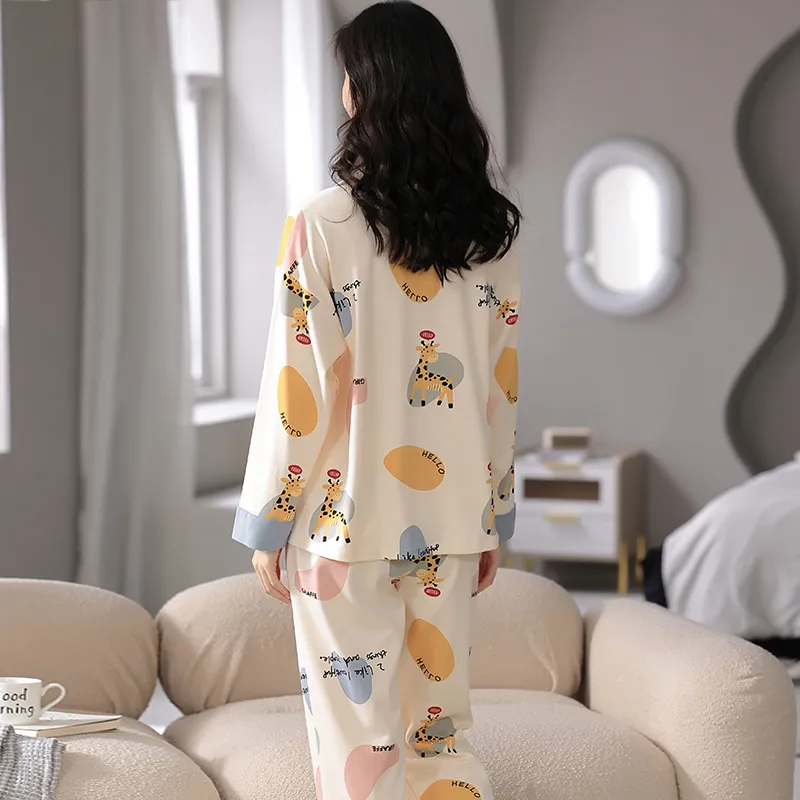 Top Melon Pajama Set Women's Apricot-1