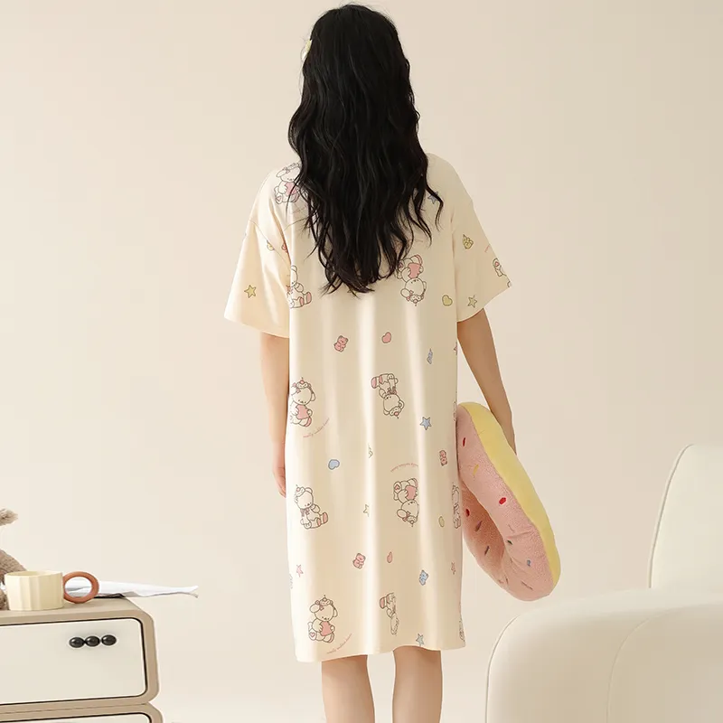 Top Melon Nightgown Women's Apricot-1
