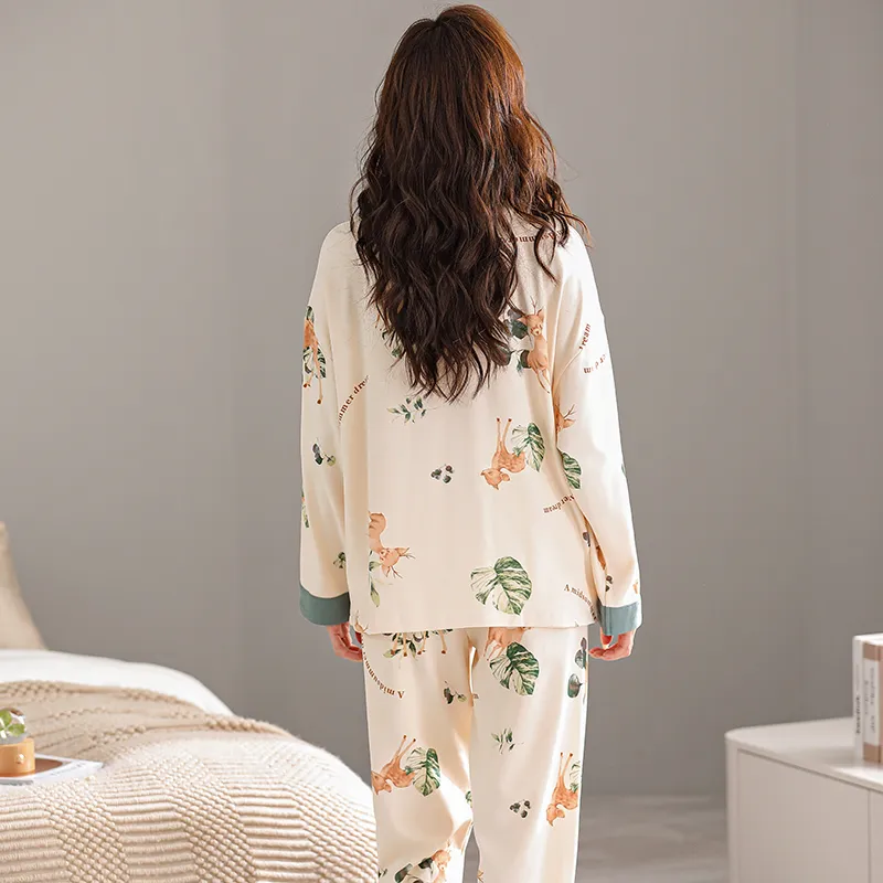 Top Melon Pajama Set Women's Apricot-1