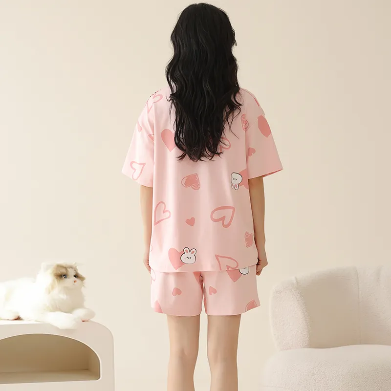 Top Melon Pajama Set Women's Pink-1