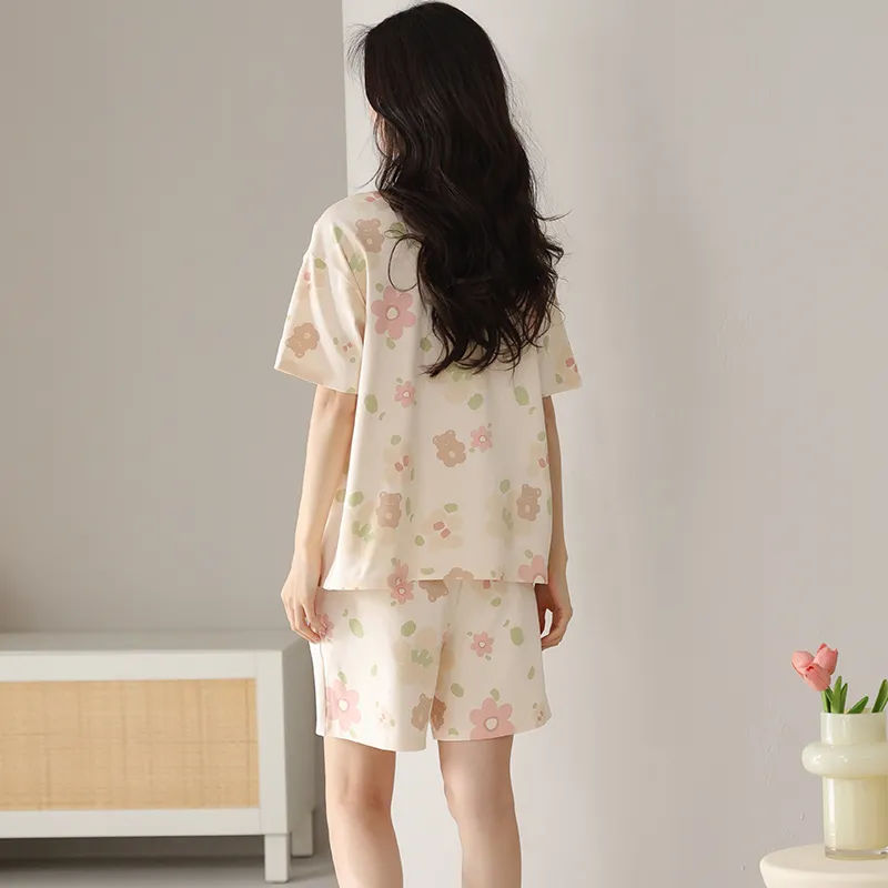 Top Melon Pajama Set Women's Beige-4