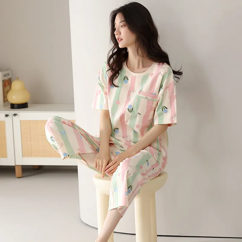 Top Melon Pajama Set Women's Beige-6