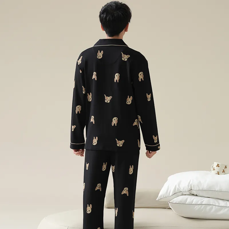 Top Melon Pajama Set Men's Black-1