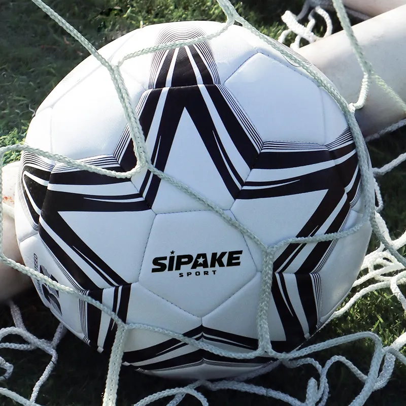 SIPAKESPORT Size 4 5 Size Soccer PU Machine Stitched Soccer Ball Unisex Black White Stars-3