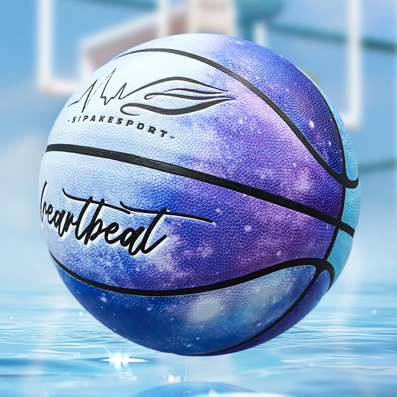 SIPAKESPORT Microfiber Leather Blue Ball Starry Sky Purple Size 7 Training Unisex-6