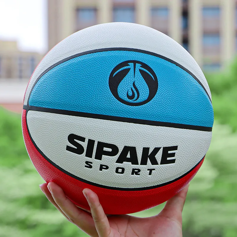 SIPAKESPORT PU Basketball Red Blue White Size 7 Training Unisex-10