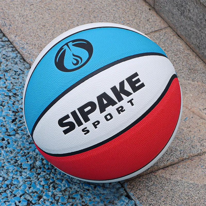 SIPAKESPORT PU Basketball Red Blue White Size 7 Training Unisex-8
