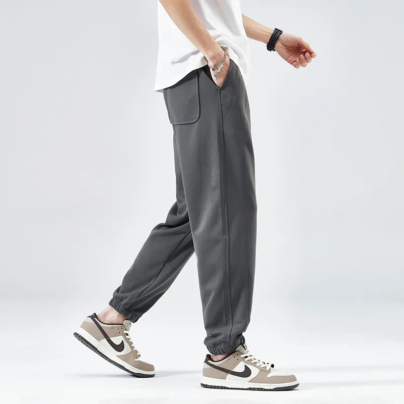 Jeep Elastic Straight Fit Elastic Cuff Lace Up Casual Pants Unisex-23