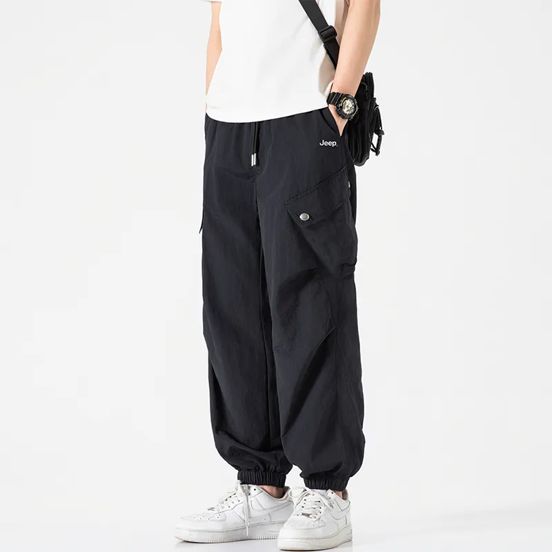 Jeep Individual Lace Up Straight Fit Casual Pants Unisex-48