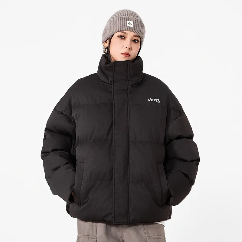 Jeep Zip Closure Stand Collar Warm Thickened Coat Puffer Jacket Unisex-4