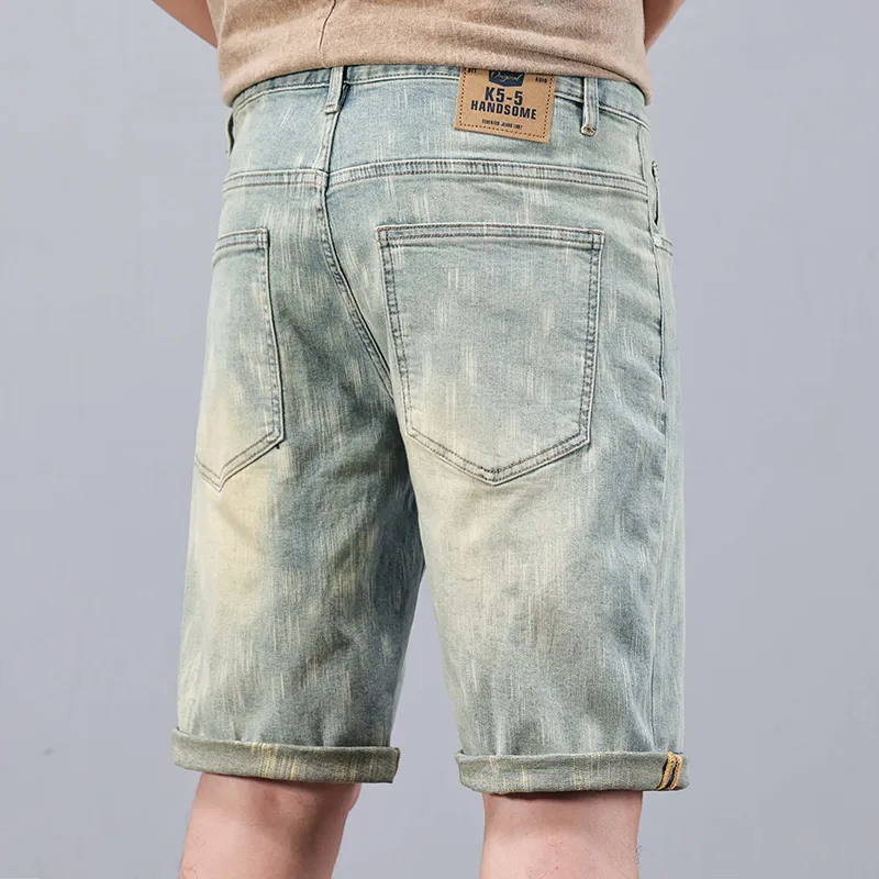 Jeep Casual Straight Fit Wide-Leg Micro-Stretch Denim Shorts Unisex-3