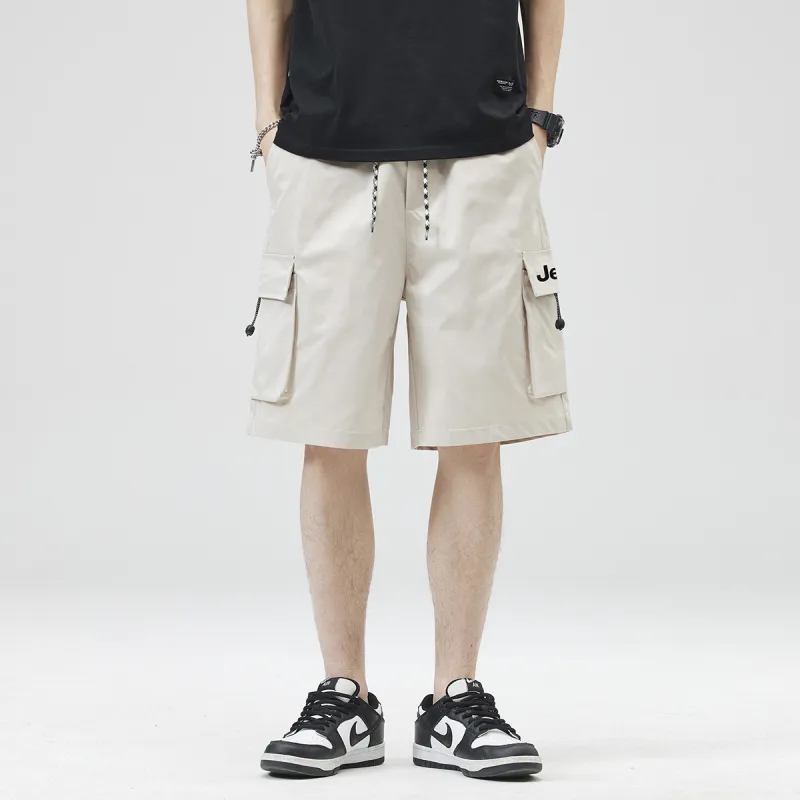 Jeep Lace Up Knee Length Quick Dry Casual Shorts Unisex-13