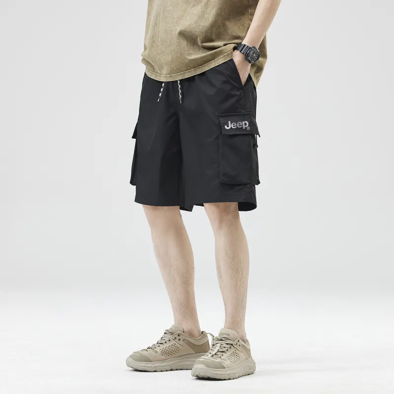 Jeep Lace Up Knee Length Quick Dry Casual Shorts Unisex-18