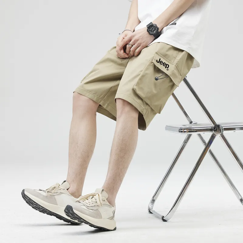 Jeep Lace Up Knee Length Quick Dry Casual Shorts Unisex-27