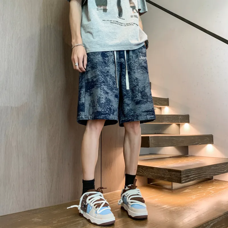 Jeep Casual Loose Fit Mid Rise Denim Shorts Unisex-14