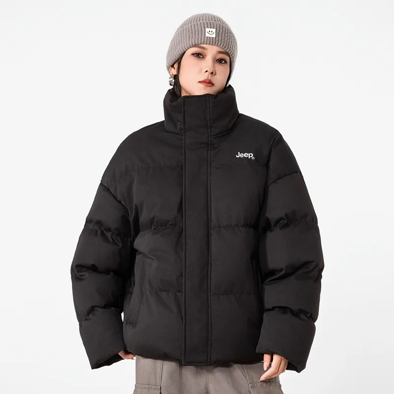 Jeep Zip Closure Stand Collar Warm Thickened Coat Puffer Jacket Unisex-7