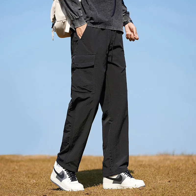 Jeep Loose Fit Straight Fit Draped Wide Leg Casual Pants Unisex-6