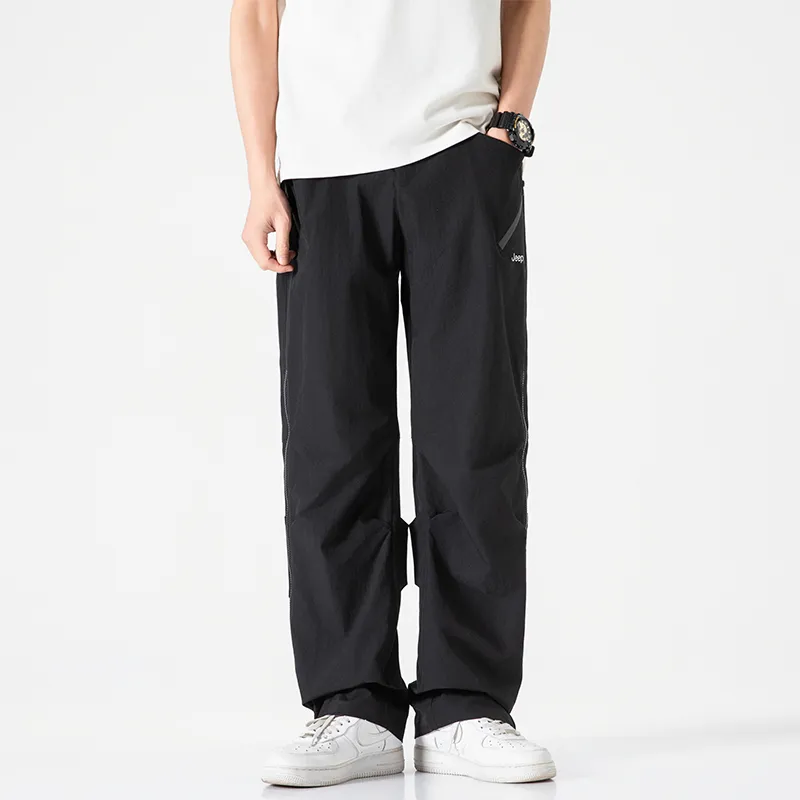 Jeep Individual Lace Up Straight Fit Casual Pants Unisex-162
