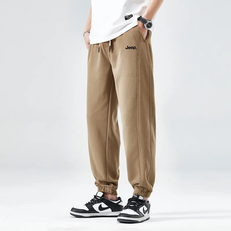 Jeep Elastic Straight Fit Elastic Cuff Lace Up Casual Pants Unisex-46