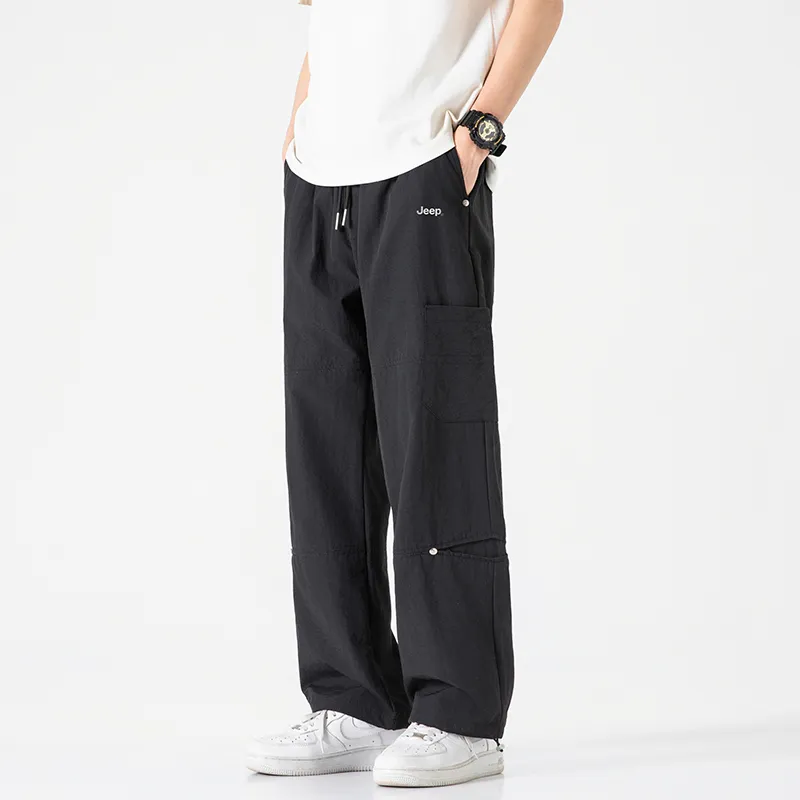 Jeep Individual Lace Up Straight Fit Casual Pants Unisex-85