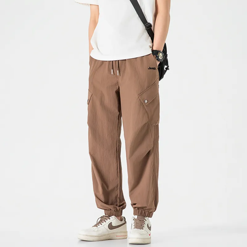 Jeep Individual Lace Up Straight Fit Casual Pants Unisex-29