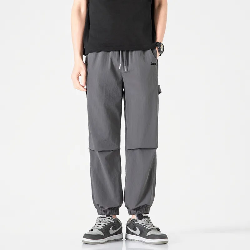 Jeep Individual Lace Up Straight Fit Casual Pants Unisex-213