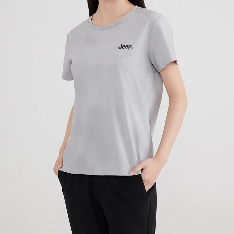 Jeep Summer Sports Running Loose Fit Crew Neck Breathable Drop Shoulder Short Sleeved T Shirts Unisex-13