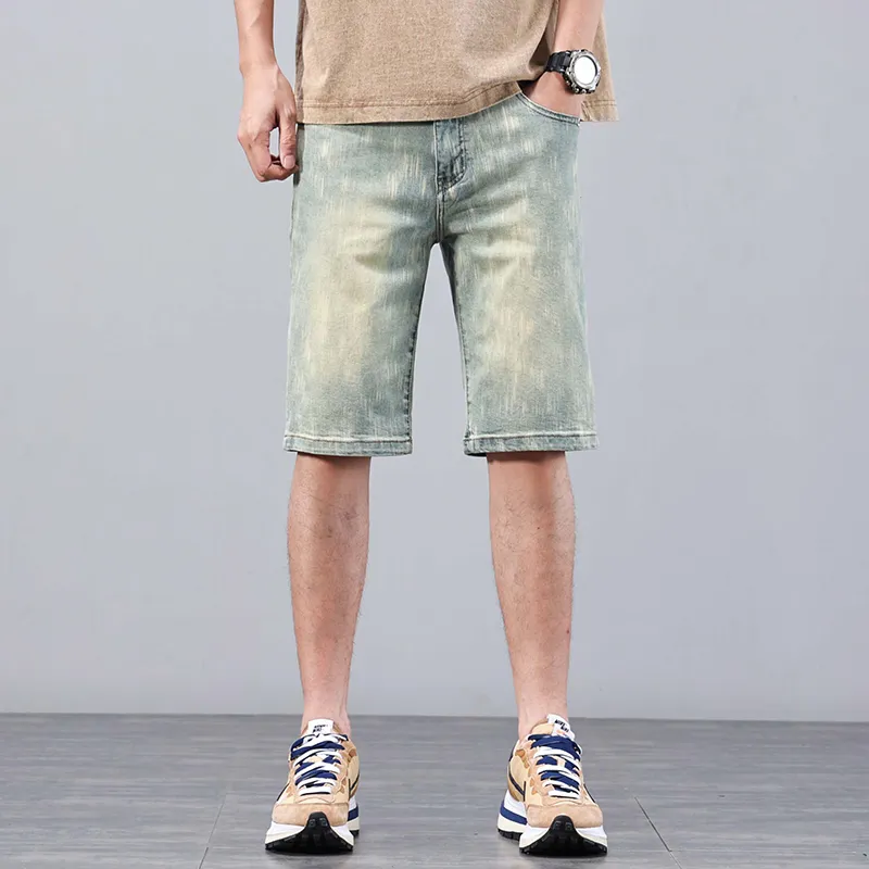 Jeep Casual Straight Fit Wide-Leg Micro-Stretch Denim Shorts Unisex-4