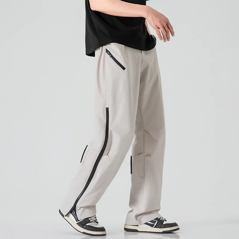 Jeep Individual Lace Up Straight Fit Casual Pants Unisex-123