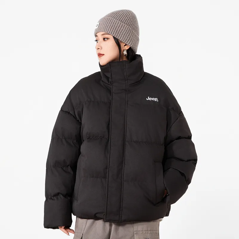 Jeep Zip Closure Stand Collar Warm Thickened Coat Puffer Jacket Unisex-6