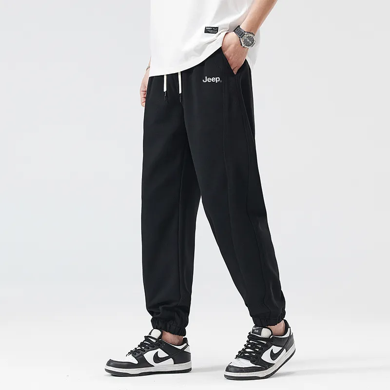 Jeep Elastic Straight Fit Elastic Cuff Lace Up Casual Pants Unisex-55